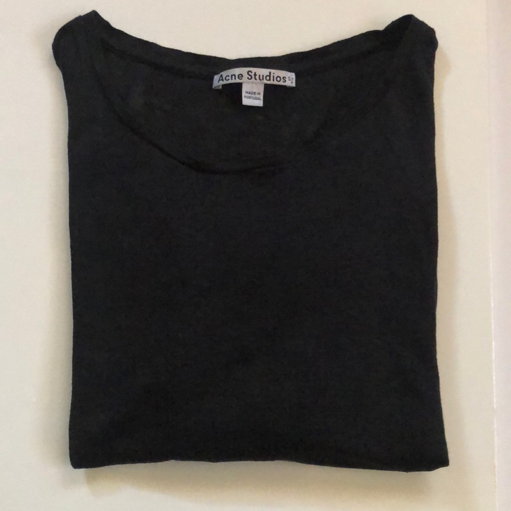 Acne Studios Flouncy Linen Blk Tee